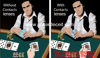 cartas marcadas lentes de contacto, lentes de contacto, el engaño del póker poker, Luminoso cartas marcadas
